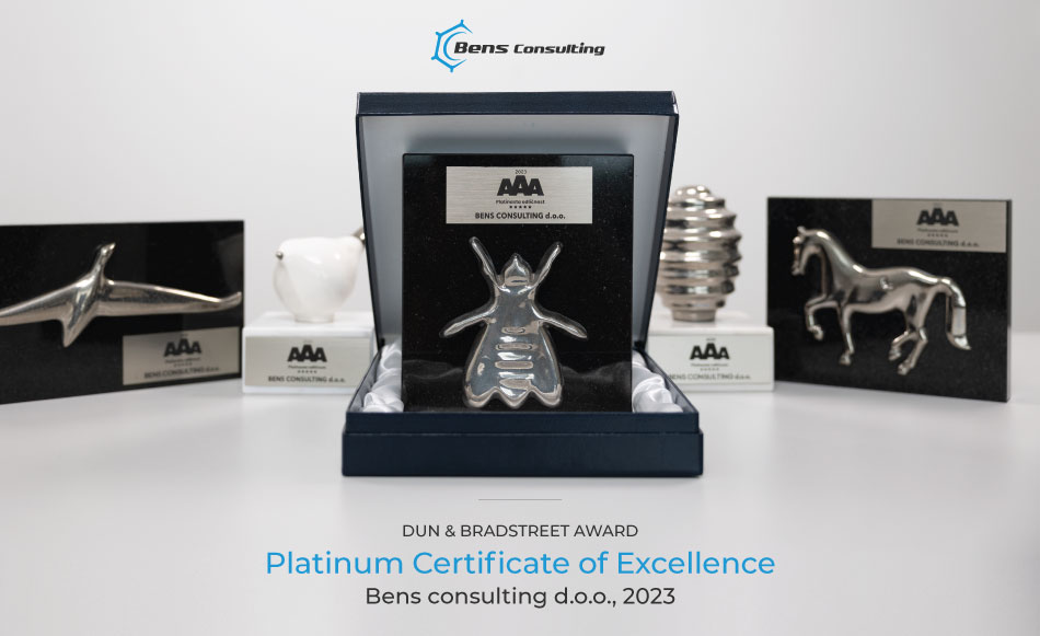 Dun & Bradstreet awarded BENS Consulting with a platinum rating of excellence for the fifth time in a row